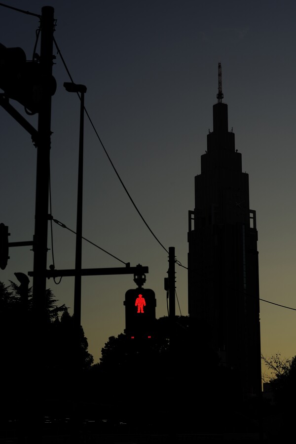 夕暮れリバーサルとドコモタワーの作例写真